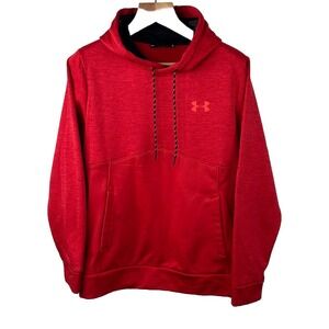 Under Armour Hoodie Sweatshirt Mens M Red Loose Storm Fleece Long Sleeve Pocket